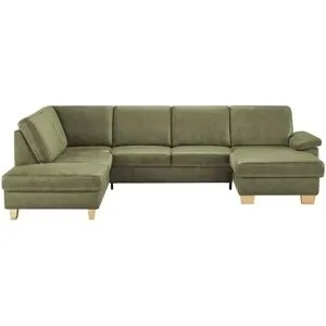 meinSofa Wohnlandschaft Kunstleder Samu ¦ grün ¦ Maße (cm): B: 316 H: 90 T:
