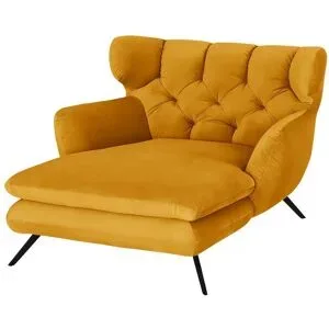 Jette Home Longseat-Sessel Samt Caldara ¦ gelb ¦ Maße (cm): B: 130 H: 95 T: