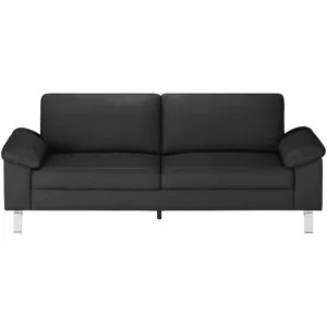 Max Schelling Ledersofa mit Winkelfüßen Maximum ¦ schwarz ¦ Maße (cm): B: 224 H: