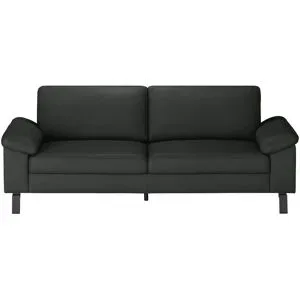 Max Schelling Ledersofa mit Winkelfüßen Maximum ¦ schwarz ¦ Maße (cm): B: 224 H: