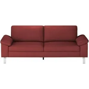 Max Schelling Ledersofa mit Winkelfüßen Maximum ¦ rot ¦ Maße (cm): B: 224 H: 86