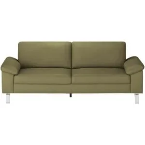 Max Schelling Ledersofa mit Winkelfüßen Maximum ¦ grün ¦ Maße (cm): B: 224 H: 86