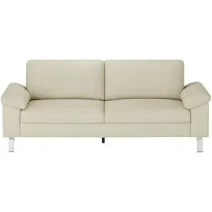 Max Schelling Ledersofa mit Winkelfüßen Maximum ¦ beige ¦ Maße (cm): B: 184 H: