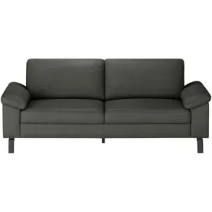 Max Schelling Ledersofa mit Winkelfüßen Maximum ¦ grau ¦ Maße (cm): B: 184 H: 86