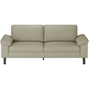 Max Schelling Ledersofa mit Winkelfüßen Maximum ¦ grau ¦ Maße (cm): B: 184 H: 86