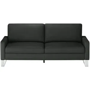 Max Schelling Ledersofa mit Kufengestell Maximum ¦ schwarz ¦ Maße (cm): B: 164