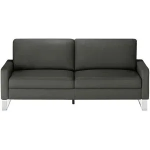 Max Schelling Ledersofa mit Kufengestell Maximum ¦ grau ¦ Maße (cm): B: 164 H: