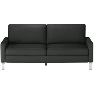 Max Schelling Ledersofa mit Winkelfüßen Maximum ¦ schwarz ¦ Maße (cm): B: 164 H: