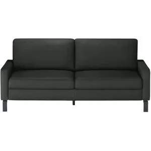 Max Schelling Ledersofa mit Winkelfüßen Maximum ¦ schwarz ¦ Maße (cm): B: 164 H: