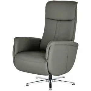 meinSofa Relaxsessel aus Leder Franzi-L ¦ grau ¦ Maße (cm): B: 71 H: 112 T: 83.0