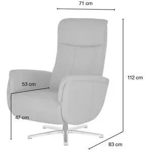 meinSofa Relaxsessel aus Leder Franzi-L ¦ braun ¦ Maße (cm): B: 71 H: 112 T: