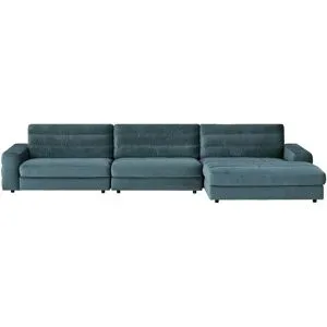 Höffner Ecksofa Samt  Scarlatti ¦ blau ¦ Maße (cm): B: 416 H: 83 T: 205.0
