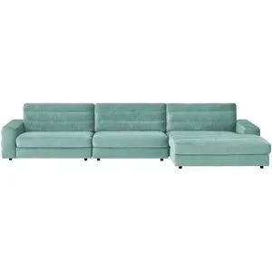 Höffner Ecksofa Samt  Scarlatti ¦ türkis/petrol ¦ Maße (cm): B: 416 H: 83 T: 205.0