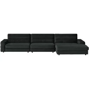 Höffner Ecksofa Samt  Scarlatti ¦ schwarz ¦ Maße (cm): B: 416 H: 83 T: 205.0