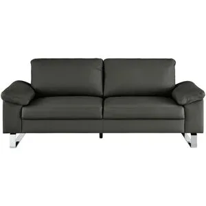 Max Schelling Ledersofa mit Kufengestell Maximum ¦ grau ¦ Maße (cm): B: 184 H: