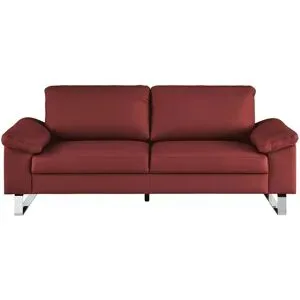 Max Schelling Ledersofa mit Kufengestell Maximum ¦ rot ¦ Maße (cm): B: 204 H: 86