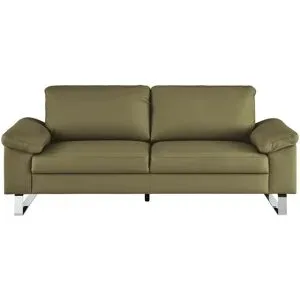 Max Schelling Ledersofa mit Kufengestell Maximum ¦ grün ¦ Maße (cm): B: 204 H: