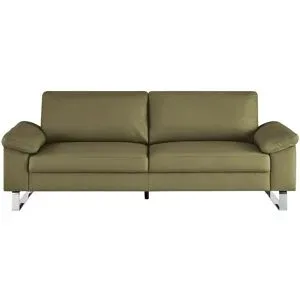 Max Schelling Ledersofa mit Kufengestell Maximum ¦ grün ¦ Maße (cm): B: 224 H: