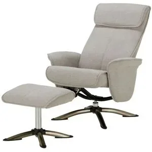 Höffner Fernsehsessel mit Hocker  Babette ¦ grau ¦ Maße (cm): B: 76 H: 105 T: 81.0