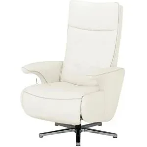 meinSofa Drehsessel aus Leder Franzi ¦ weiß ¦ Maße (cm): B: 73 H: 115 T: 83.0
