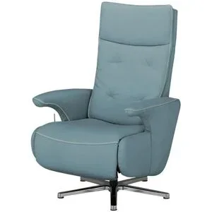 meinSofa Drehsessel aus Leder Franzi ¦ blau ¦ Maße (cm): B: 73 H: 115 T: 83.0