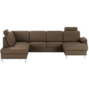 meinSofa Wohnlandschaft mit Sitz- und Rückenbezug aus Leder Kathi ¦ braun ¦ Maße