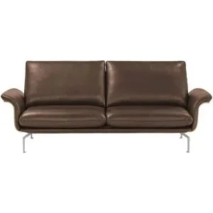 Nils Olsen Ledersofa aus Echtleder Alva ¦ braun ¦ Maße (cm): B: 214 H: 87 T: