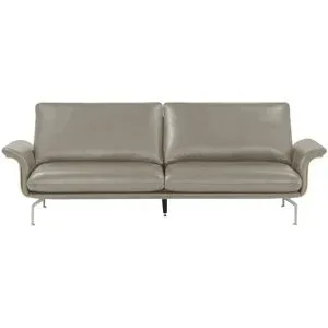 Nils Olsen Ledersofa aus Echtleder Alva ¦ grau ¦ Maße (cm): B: 244 H: 87 T:
