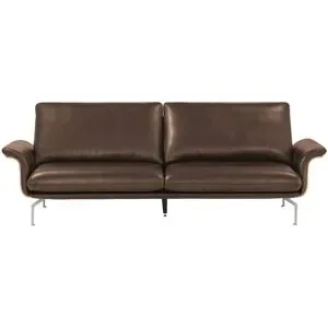 Nils Olsen Ledersofa aus Echtleder Alva ¦ braun ¦ Maße (cm): B: 244 H: 87 T: