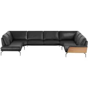 Nils Olsen Leder-Wohnlandschaft  Alva ¦ schwarz ¦ Maße (cm): B: 404 H: 87 T:
