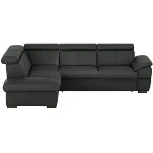 uno Ecksofa aus Echtleder Town ¦ schwarz ¦ Maße (cm): B: 264 H: 76 T: 210.0
