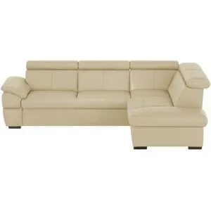 uno Ecksofa aus Echtleder Town ¦ beige ¦ Maße (cm): B: 264 H: 76 T: 210.0