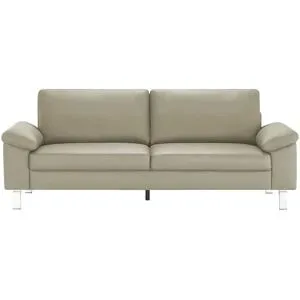 Höffner Einzelsofa aus Echtleder Bena ¦ grau ¦ Maße (cm): B: 228 H: 86 T: 97.0