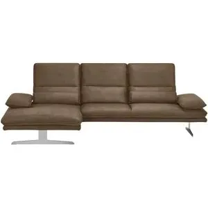 W.SCHILLIG Ecksofa aus Mikrofaser Broadway ¦ braun ¦ Maße (cm): B: 291 H: 94 T: