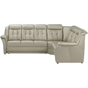 Polstermöbel Oelsa Komfort-Ecksofa aus Leder  Andorra ¦ grau ¦ Maße (cm): B: 272