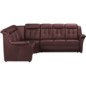 Polstermöbel Oelsa Komfort-Ecksofa aus Leder  Andorra ¦ rot ¦ Maße (cm): B: 272