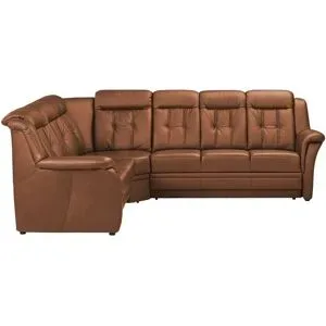 Polstermöbel Oelsa Komfort-Ecksofa aus Leder  Andorra ¦ orange ¦ Maße (cm): B: