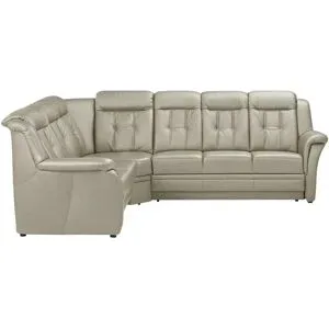 Polstermöbel Oelsa Ecksofa Leder  Andorra ¦ grau ¦ Maße (cm): B: 272 H: 99 T: