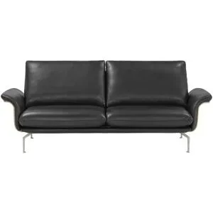 Nils Olsen Ledersofa aus Echtleder Alva ¦ schwarz ¦ Maße (cm): B: 214 H: 87 T: