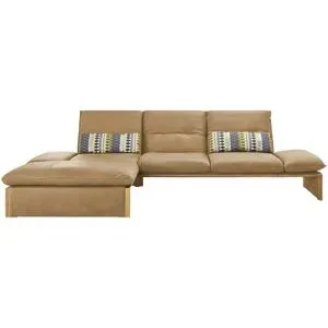 Koinor Leder-Ecksofa mit Massivholzrahmen aus Wildeiche Humfrey ¦ braun ¦ Maße