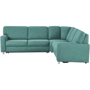 smart Ecksofa  Valencia ¦ türkis/petrol ¦ Maße (cm): B: 266 H: 90 T: 236.0
