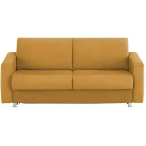 Höffner Schlafsofa aus Mikrofaser München ¦ gelb