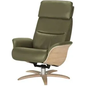 Nils Olsen Relaxsessel Leder mit Relaxfunktion Balance ¦ grün ¦ Maße (cm): B: 80