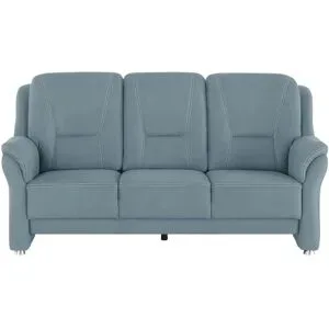 meinSofa Sofa 3-sitzig aus Mikrofaser Wilma ¦ blau ¦ Maße (cm): B: 198 H: 100 T: