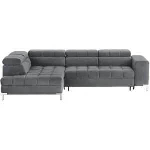 Höffner Ecksofa mit verstellbaren Kopfstützen Arte ¦ grau ¦ Maße (cm): B: 284 H: 97 T: