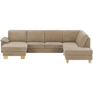 meinSofa Wohnlandschaft Leder Samu ¦ beige ¦ Maße (cm): B: 316 H: 90 T: 235.0