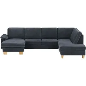 meinSofa Wohnlandschaft Leder Samu ¦ blau ¦ Maße (cm): B: 316 H: 90 T: 235.0