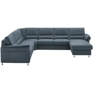 meinSofa Wohnlandschaft mit Boxspringpolsterung  Donald ¦ blau ¦ Maße (cm): B: