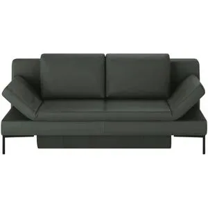 Höffner Schlafsofa mit Sitz- und Rückenfläche aus Echtleder Kenny ¦ grau ¦ Maße (cm): B: