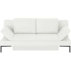 Höffner Schlafsofa mit Sitz- und Rückenfläche aus Echtleder Kenny ¦ weiß ¦ Maße (cm): B: